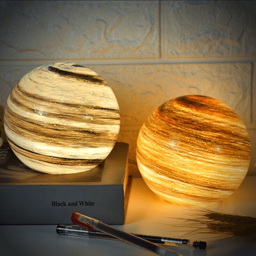 LunaGlow – Elegant Glass Moon Lamp with Cosmic Detailing