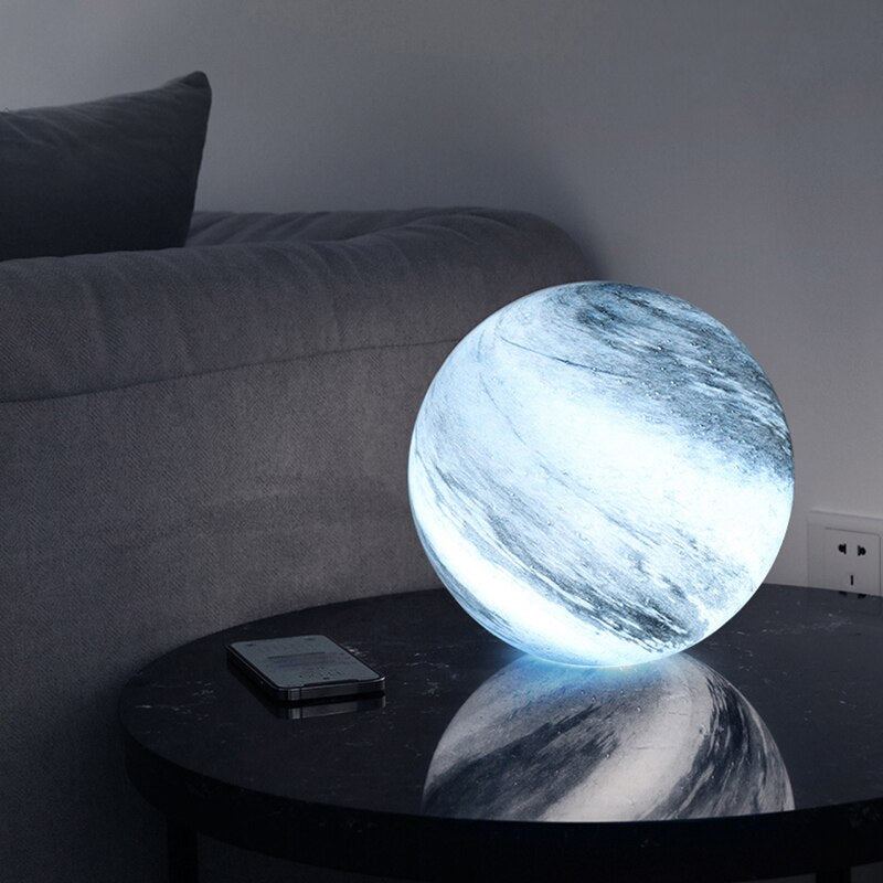 LunaGlow – Elegant Glass Moon Lamp with Cosmic Detailing