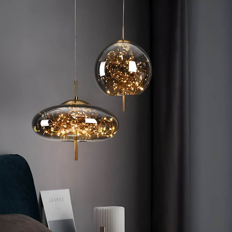 LumaGlow - Exquisite Brown Glass Pendant Light