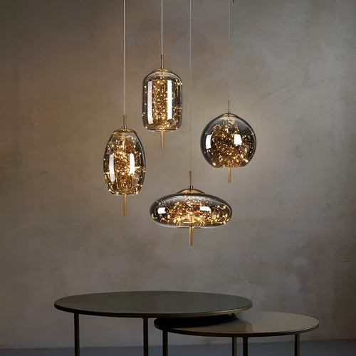LumaGlow - Exquisite Brown Glass Pendant Light