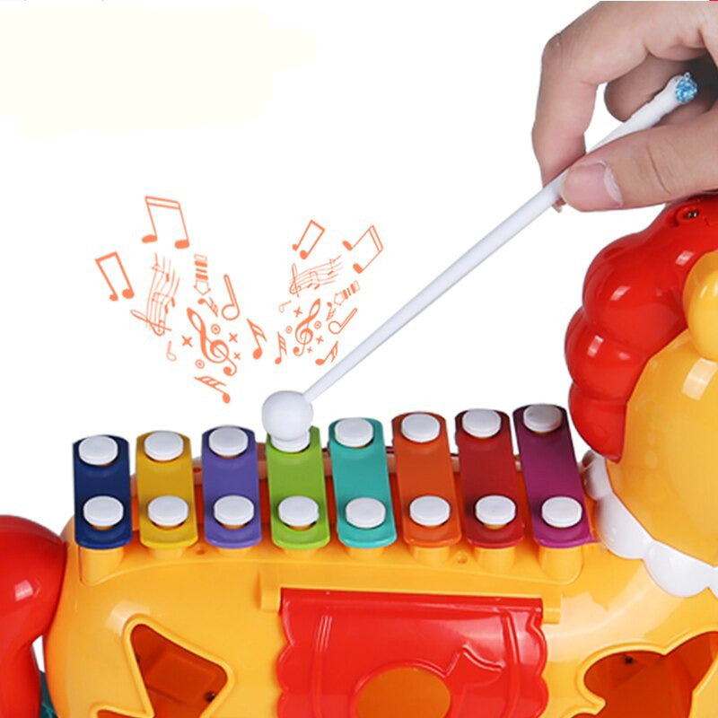 HappyToys - Musical Pony Baby Toy with Lights & Blocks