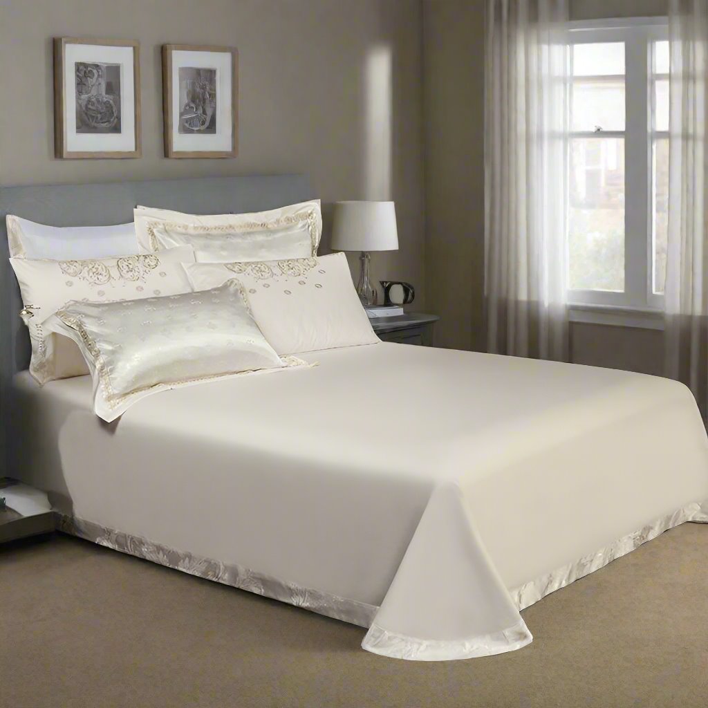 Luxury Jacquard Duvet Cover Set - 500 Thread Count Egyptian Cotton, King Size-3