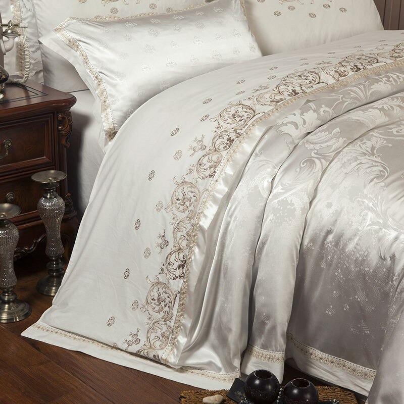 Luxury Jacquard Duvet Cover Set - 500 Thread Count Egyptian Cotton, King Size-6