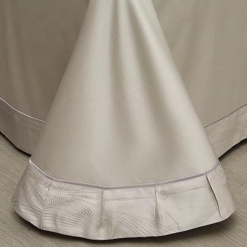 Lumiere Luxury Duvet Cover Set - Elegant Jacquard Design, Ultra-Soft Cotton, King Size-5