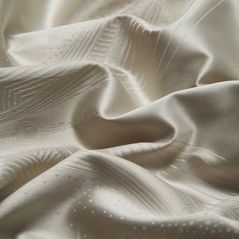 Lumiere Luxury Duvet Cover Set - Elegant Jacquard Design, Ultra-Soft Cotton, King Size-6