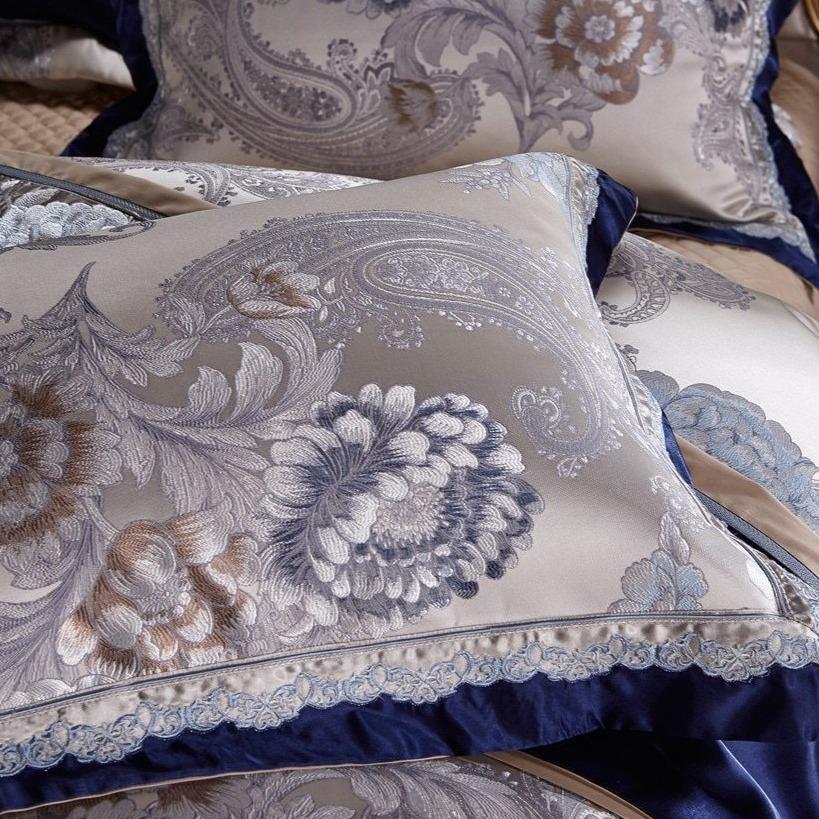 Majestic Blue Duvet Cover Set - 1000 TC Cotton Satin Bedding for King Bed-4