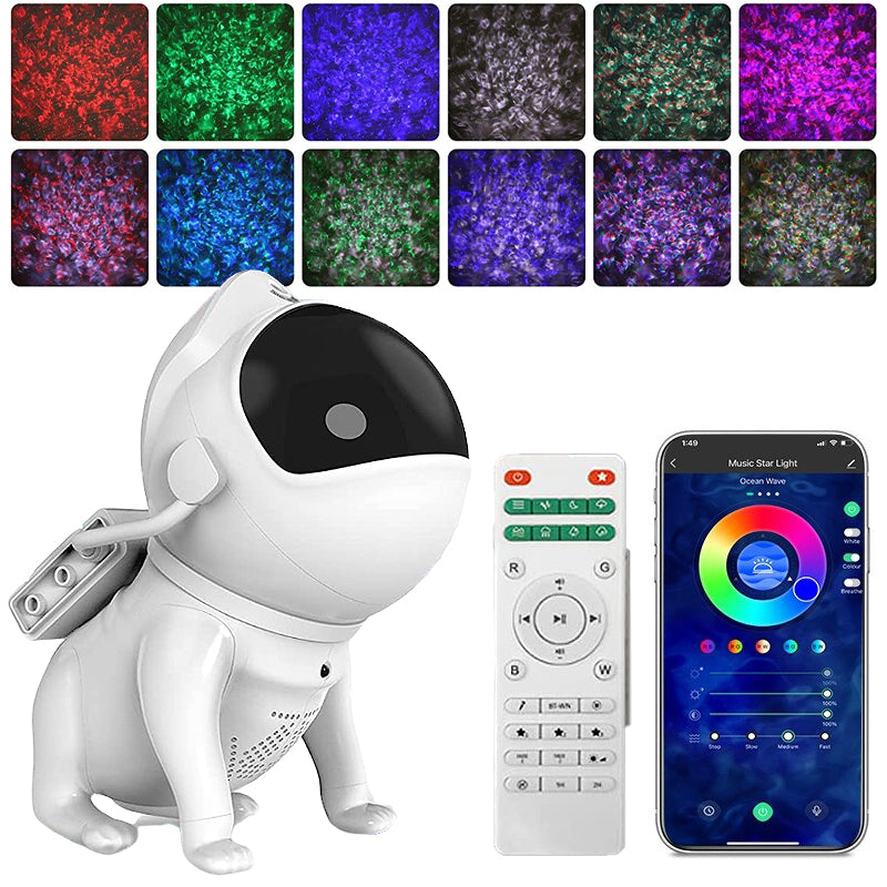StarPup - Space Dog Projector Baby Lamp with Bluetooth & Remote