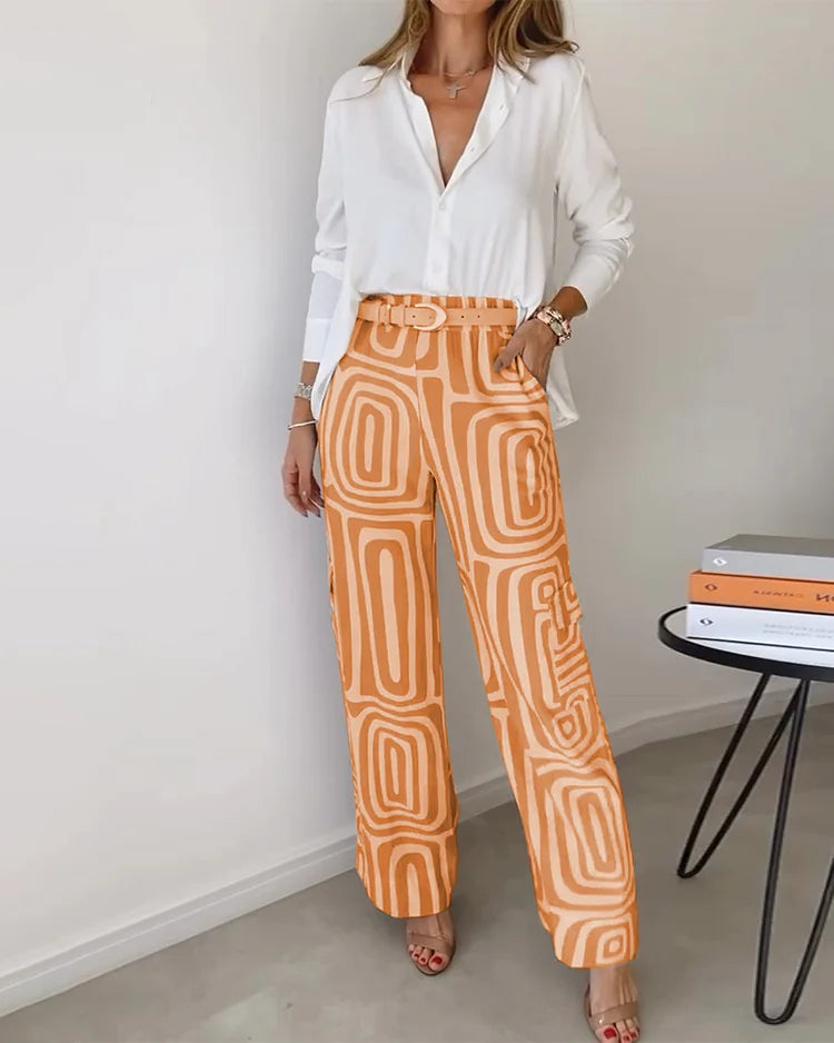 Candela - Women's Chic Blouse and Trouser Set