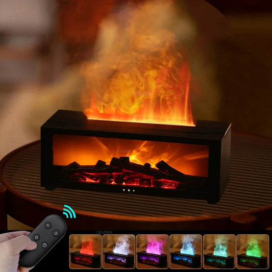 EmberAura – Stylish Flame Effect Diffuser & Ultrasonic Humidifier