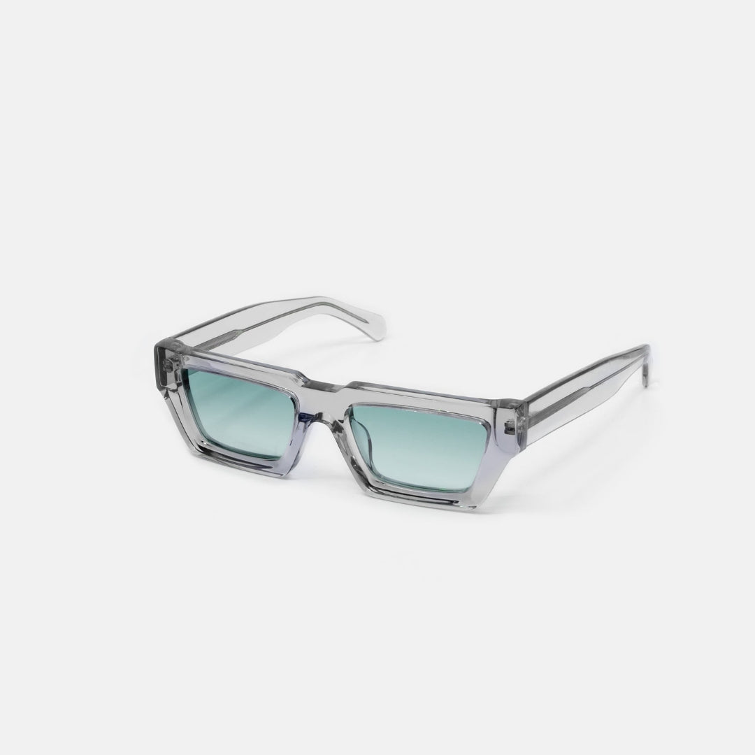 Caleb Mens Sunglasses - Premium Acetate Thick Slim Square Frame, UV Protection