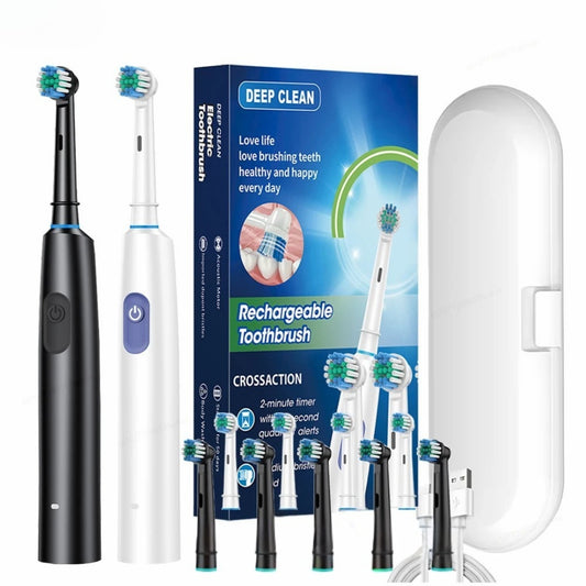 Rechargeable Electric Toothbrush - 5 Modes, Smart Timer & 8 Brush Heads