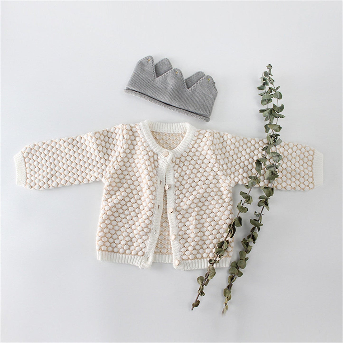 ZaraBaby - Cozy Cotton Cardigan & Romper Set