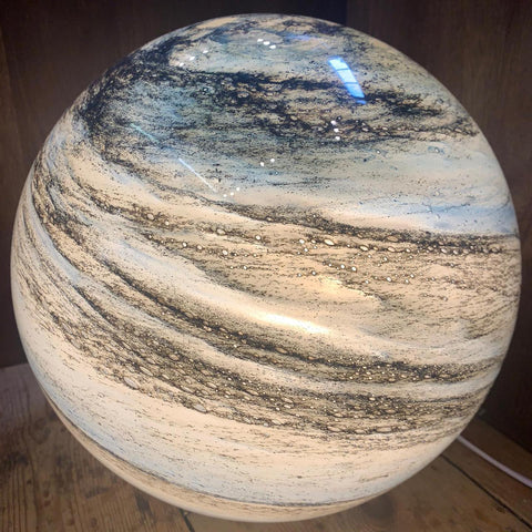 LunaGlow – Elegant Glass Moon Lamp with Cosmic Detailing