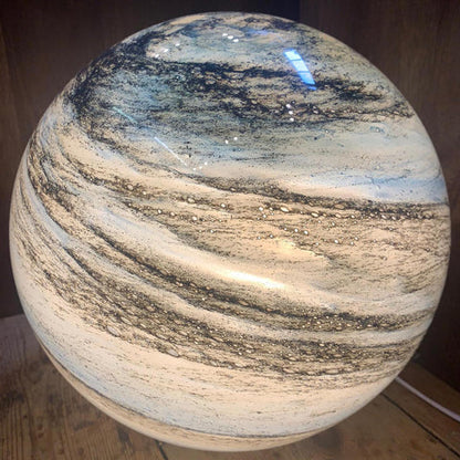 LunaGlow – Elegant Glass Moon Lamp with Cosmic Detailing