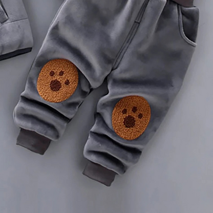 Winter Baby Clothes Set: Fleece Bear Jacket, Vest, and Pants