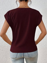 Livia – Draped Women's V-Neck Blouse