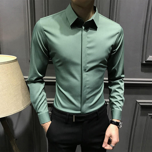 LuxeFit – Men's Wrinkle-Free Button-Down Shirt