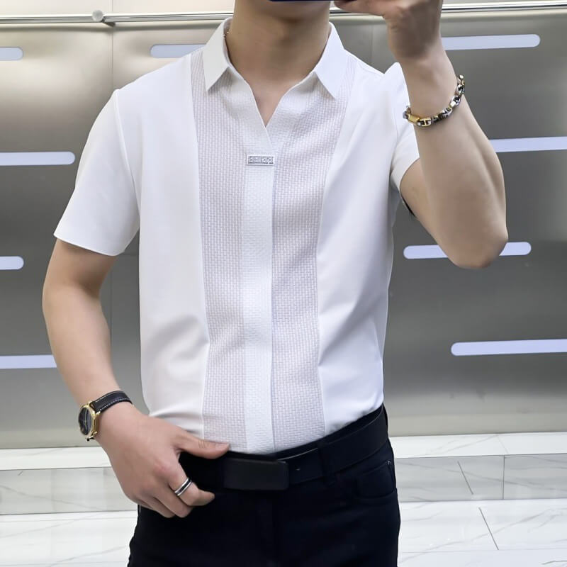 Nero – Men's Modern Patchwork Shirt