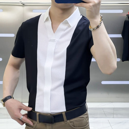 Nero – Men's Modern Patchwork Shirt