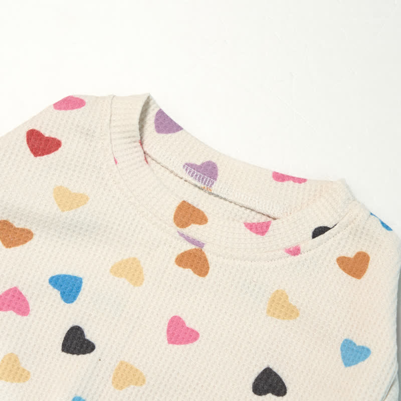 HeartHug - Colorful Hearts Waffle Baby Sweatshirt