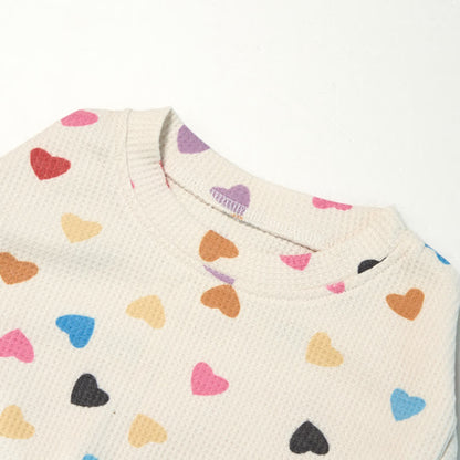 HeartHug - Colorful Hearts Waffle Baby Sweatshirt