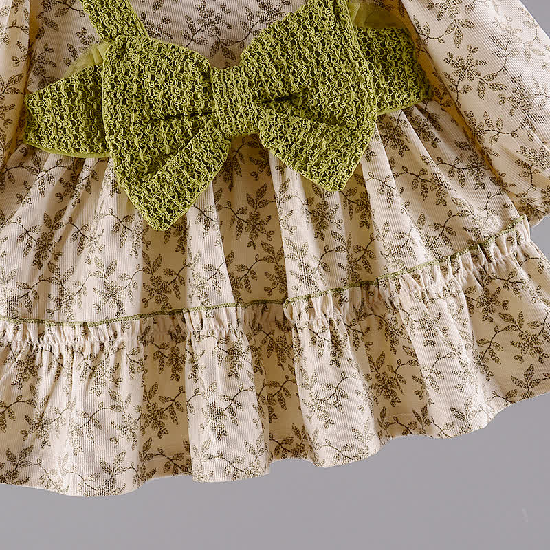 LEAFY CHARM - Whimsical Green Leaf Baby Dress