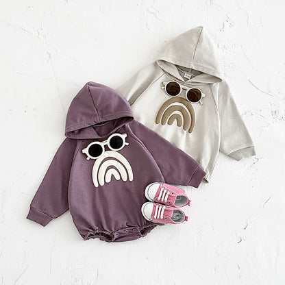 RainbowHug - Colorful Hooded Baby Bodysuit