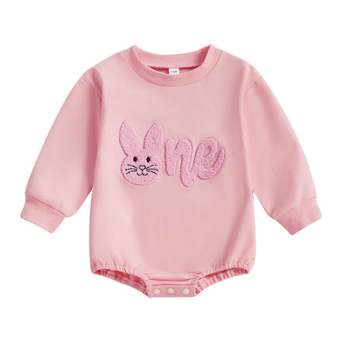 BunnyBloom - Adorable Pink Rabbit Baby Bodysuit