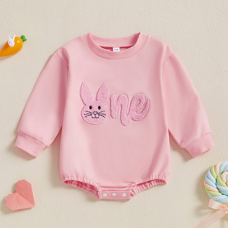 BunnyBloom - Adorable Pink Rabbit Baby Bodysuit