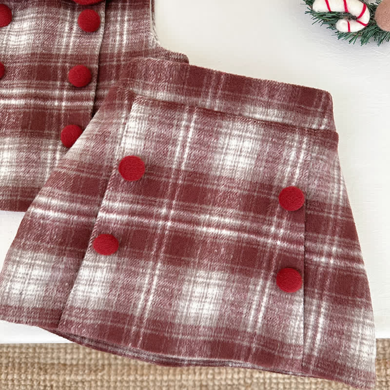 Adorable 2 Piece Red Plaid Baby Girl Set