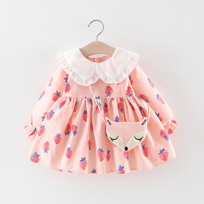 StrawBerryBliss - Pink Strawberry Baby Girls Dress