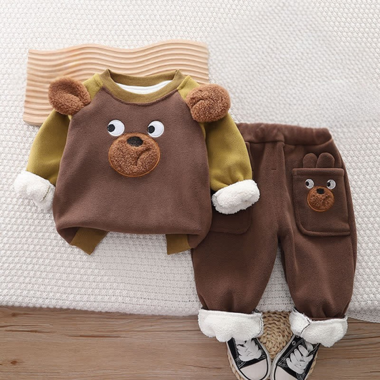 Cozy Bear Ear Fleece Baby Set