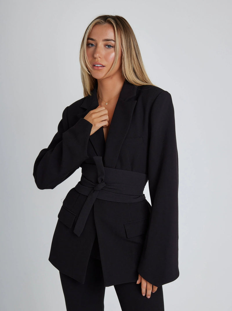 Elara – Women's Belted Blazer