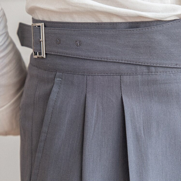 Men’s High-Waist Pleated Trousers