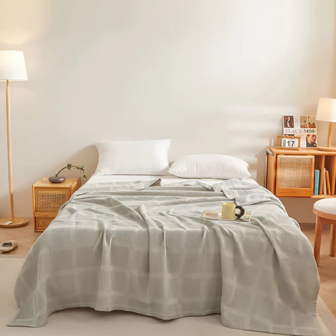 CozyVibe - Soft Waffle Fleece Throw