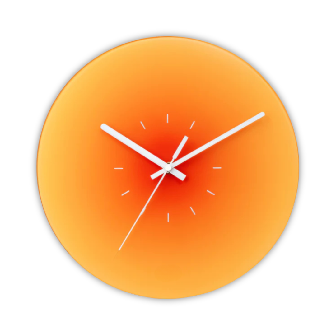 SunGlow - Glass Sunset Design Wall Clock