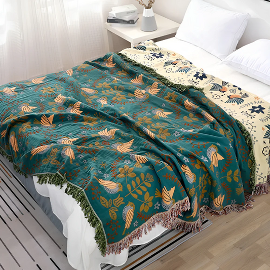 LuxeVibe - Soft Embroidered Throw Blanket