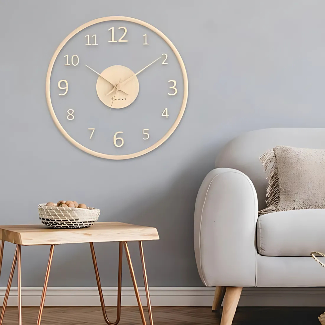 Nova - Modern Glass & Wooden Wall Clock