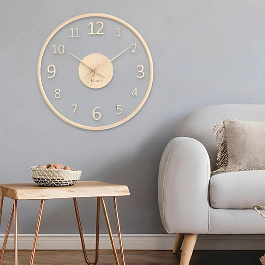 Nova - Modern Glass & Wooden Wall Clock