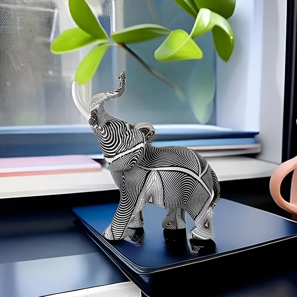 Brio – Artistic Elephant Figurine with Spiral Design