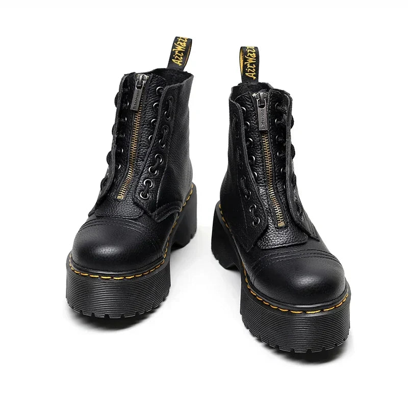 Leather boots with a big sole for ladies - Marra 4