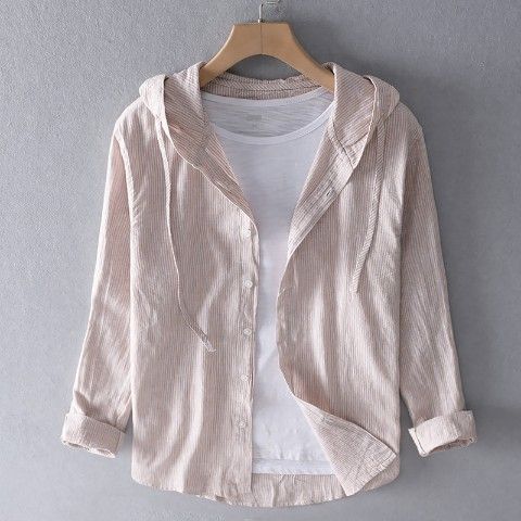 Liano – Casual Men’s Linen Shirt Hoodie