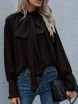 Luna – Chic Tie-Neck Women's Blouse