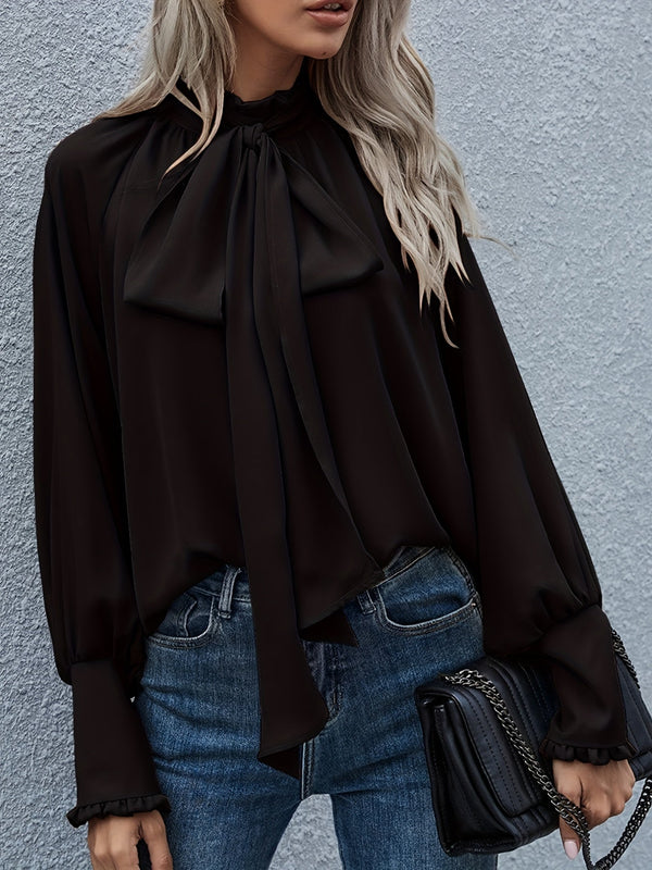 Luna – Chic Tie-Neck Women's Blouse
