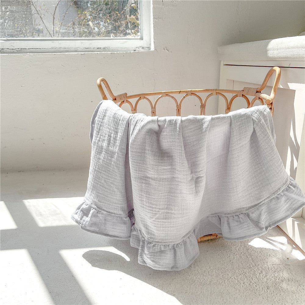 LilySoft - Baby Blanket with Lotus Leaf Edge