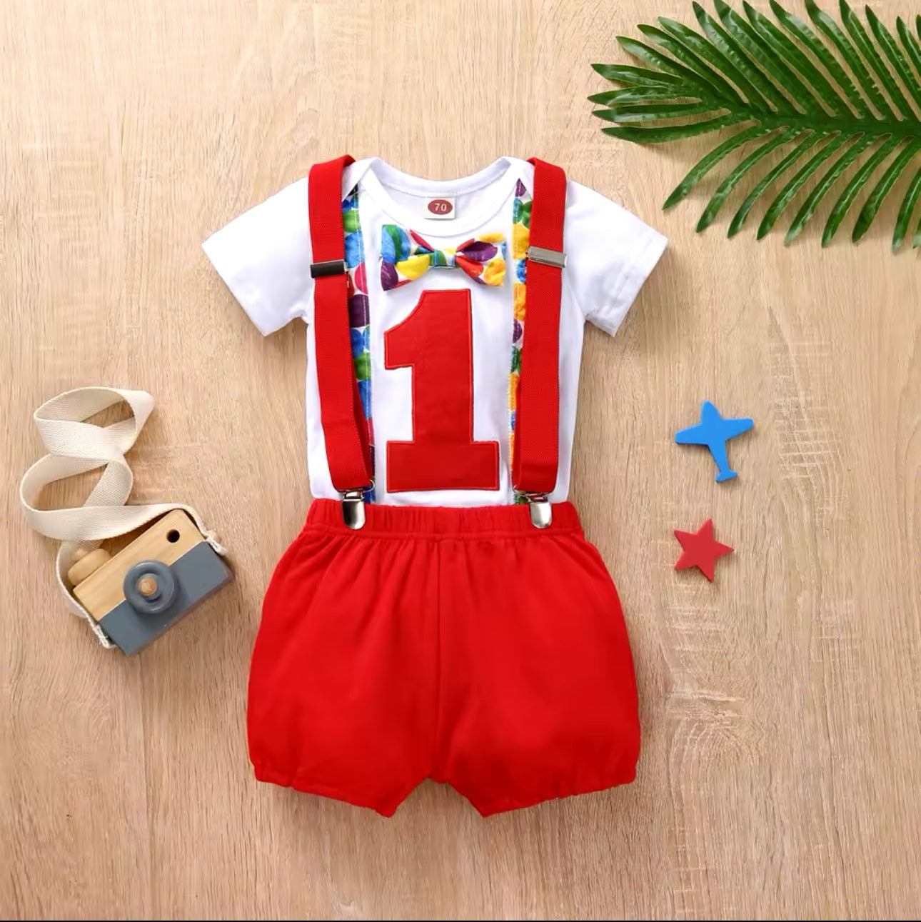 TINY HERO - 1st Birthday Baby Bodysuit & Shorts