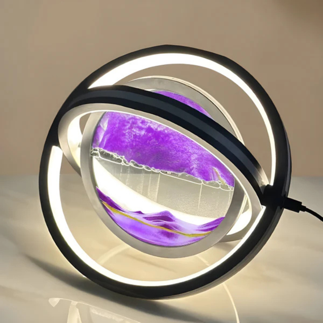 Variant image for Dune - 360° Rotating LED Table Lamp with Unique Sand Art for Bedroom & Living Room-5