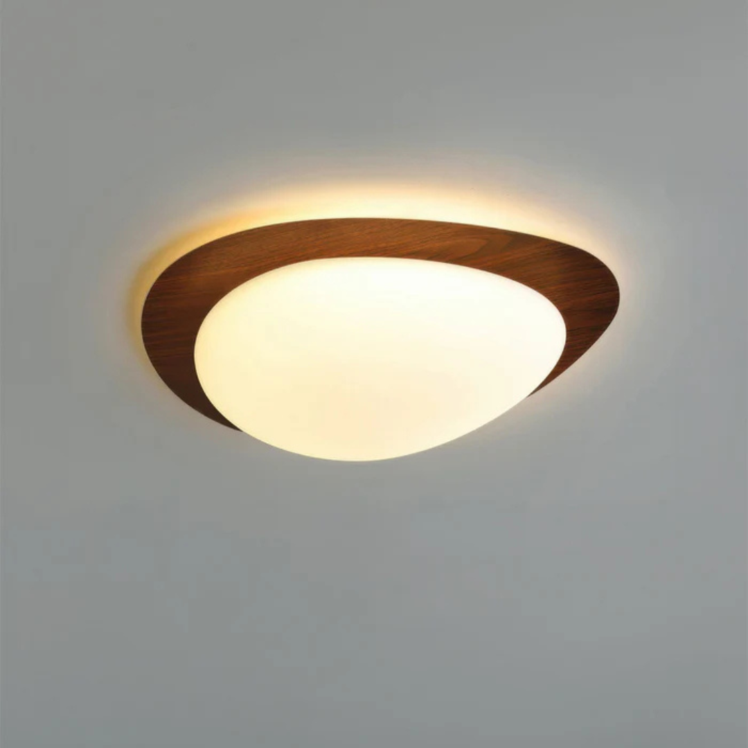 Opaline - Scandinavian wood grain ceiling lamp 5