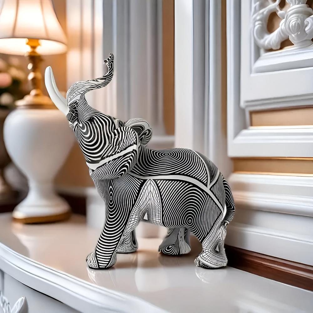 Brio – Artistic Elephant Figurine with Spiral Design