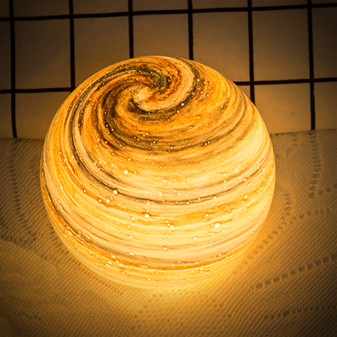 LunaGlow – Elegant Glass Moon Lamp with Cosmic Detailing